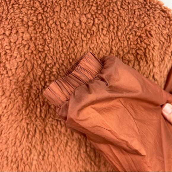 Madewell Reversible‎ Full Zip Sherpa Puffer Jacket Warm Umber Women’s Sz S - Picture 4 of 15